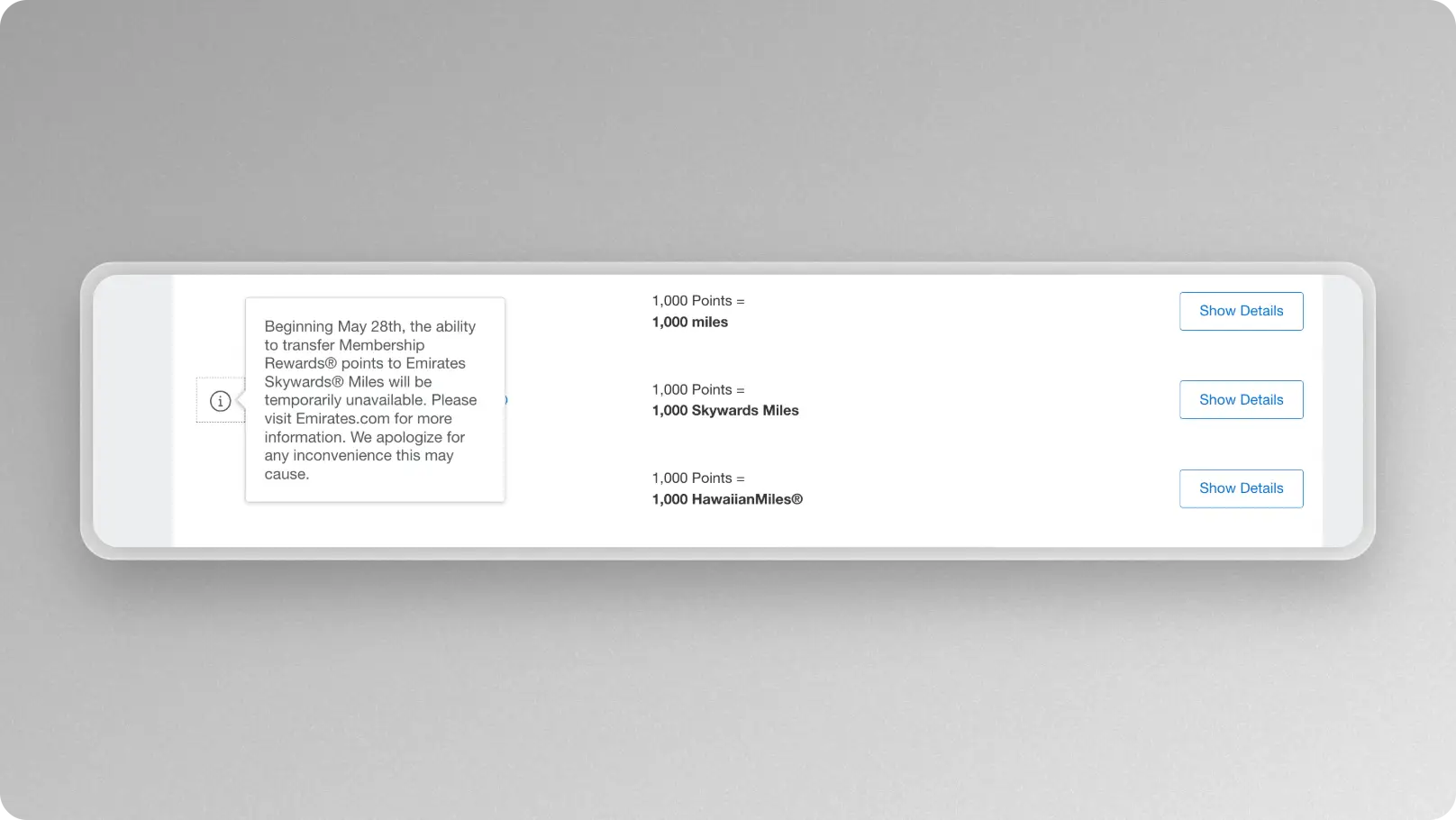 Amex Membership Rewards USA losing access to Emirates