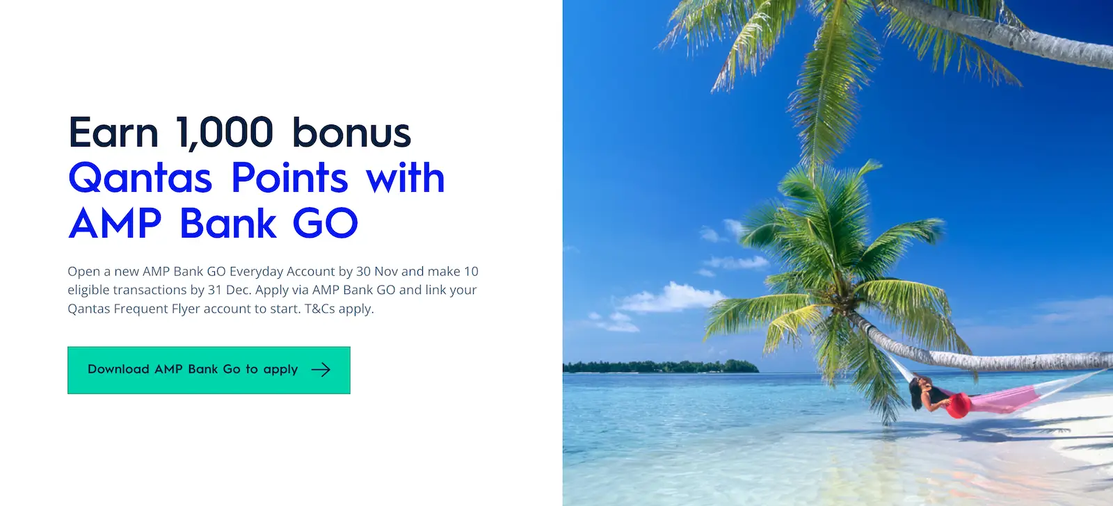 1000 Bonus Qantas Points AMP Bank Go Account