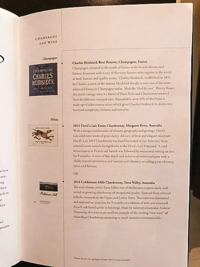 menu