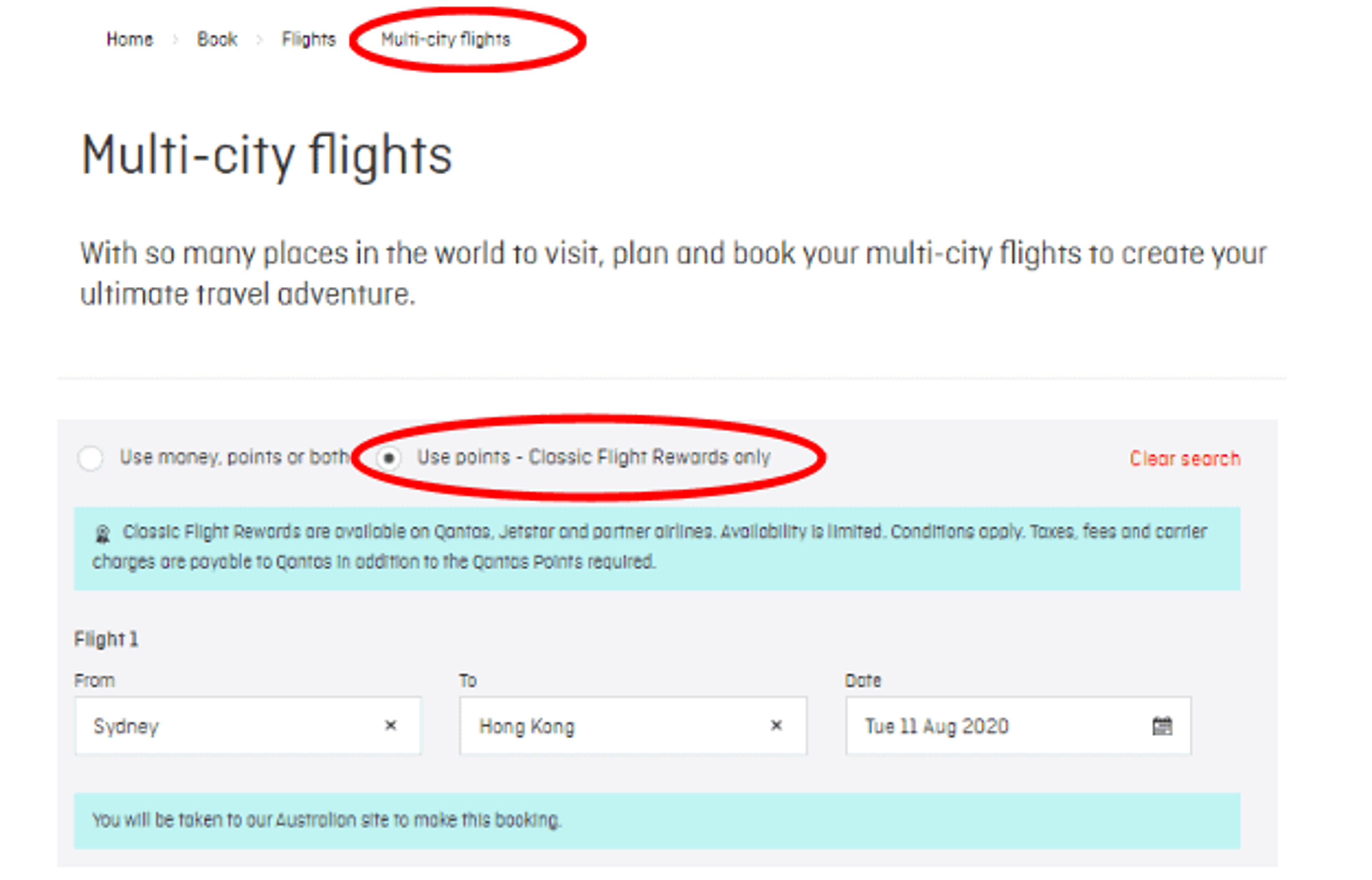 Qantas Round The World Points Booking Guide Multi City Flights