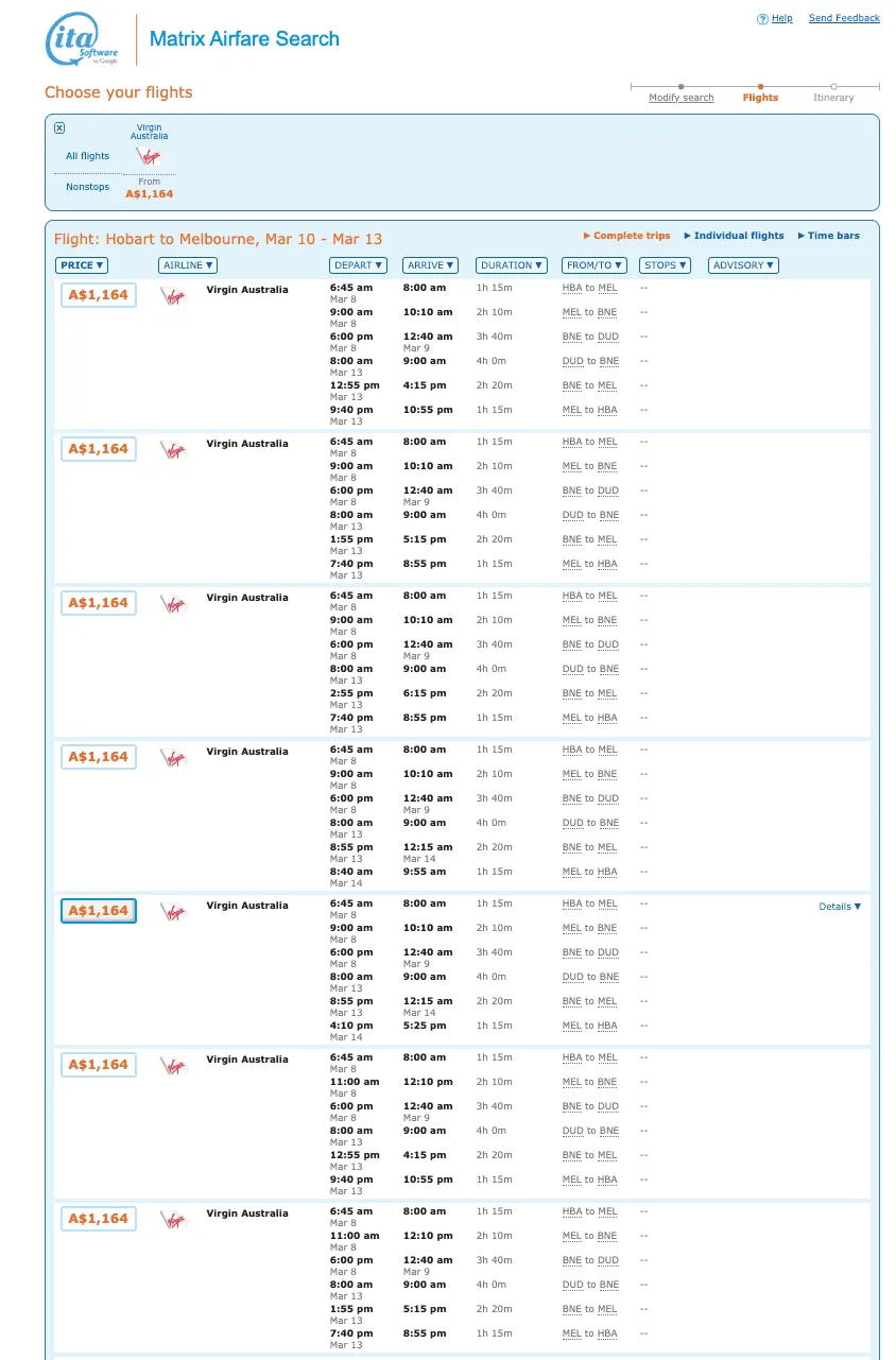 Virgin Australia Double Status Promotion Matrix Airfare Search