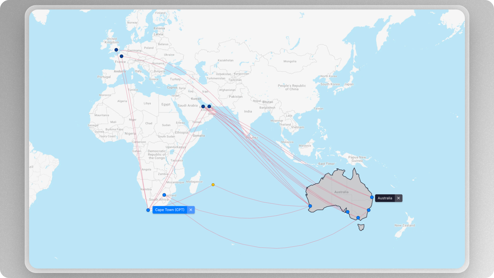 How to fly from Australia to South Africa with points