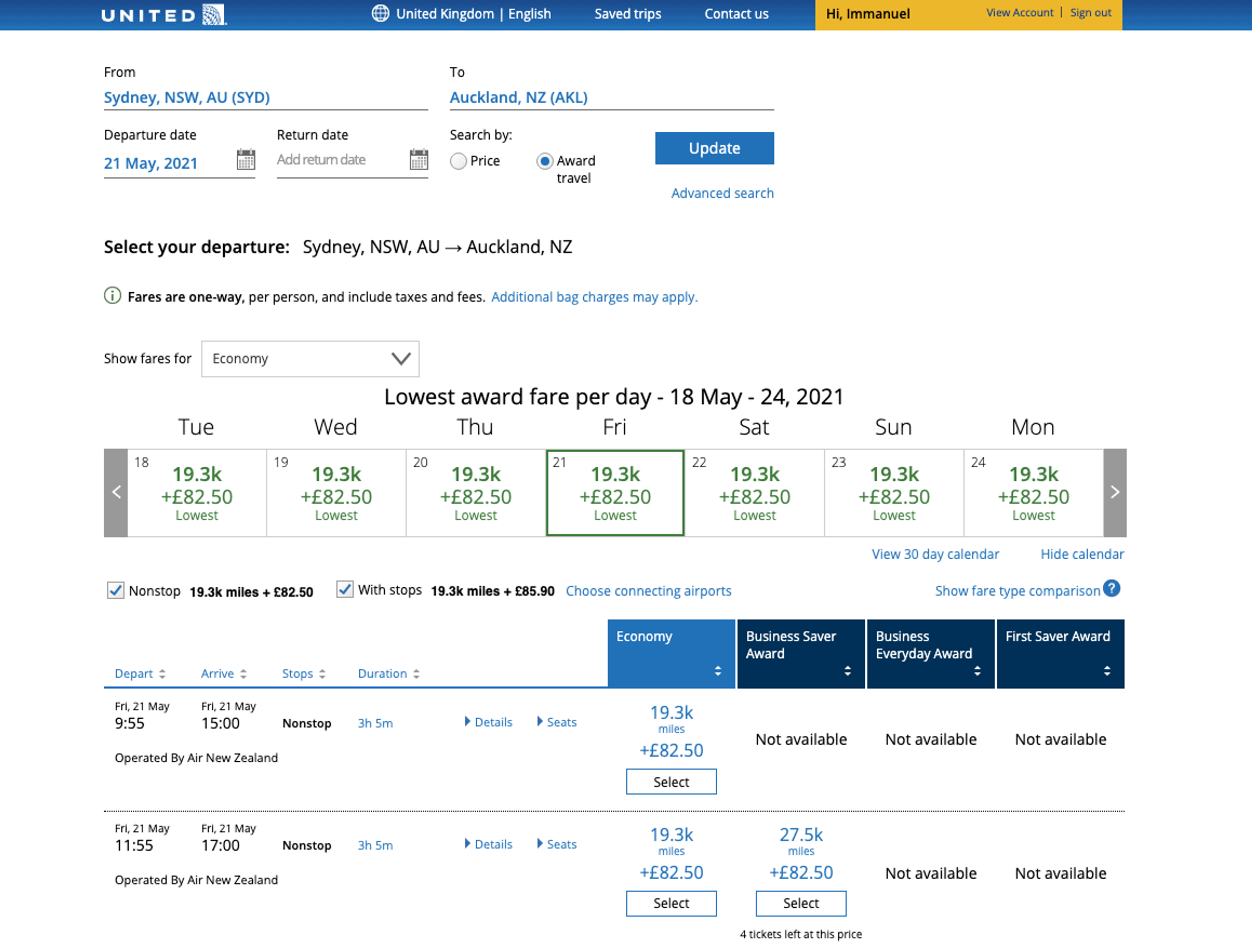 Book Air New Zealand With Virgin Atlantic Miles