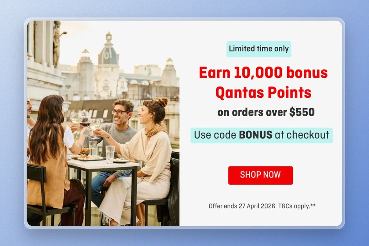 10k bonus points with Qantas Wine