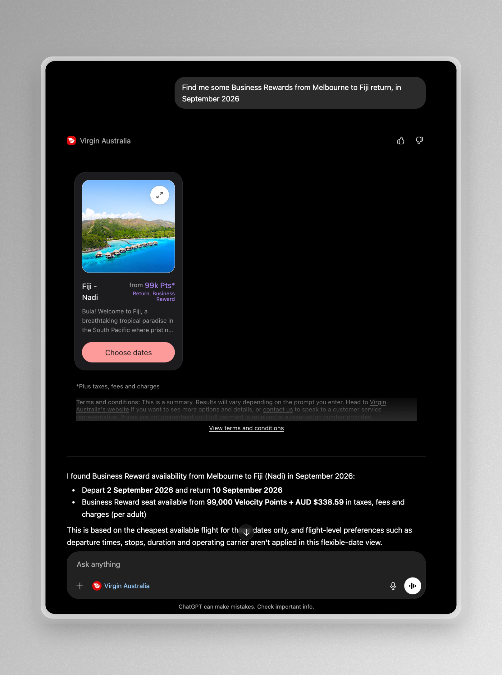 Virgin Australia Launches AI Flight Searches With ChatGPT
