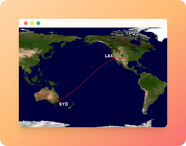 Sydney to Los Angeles direct one-way