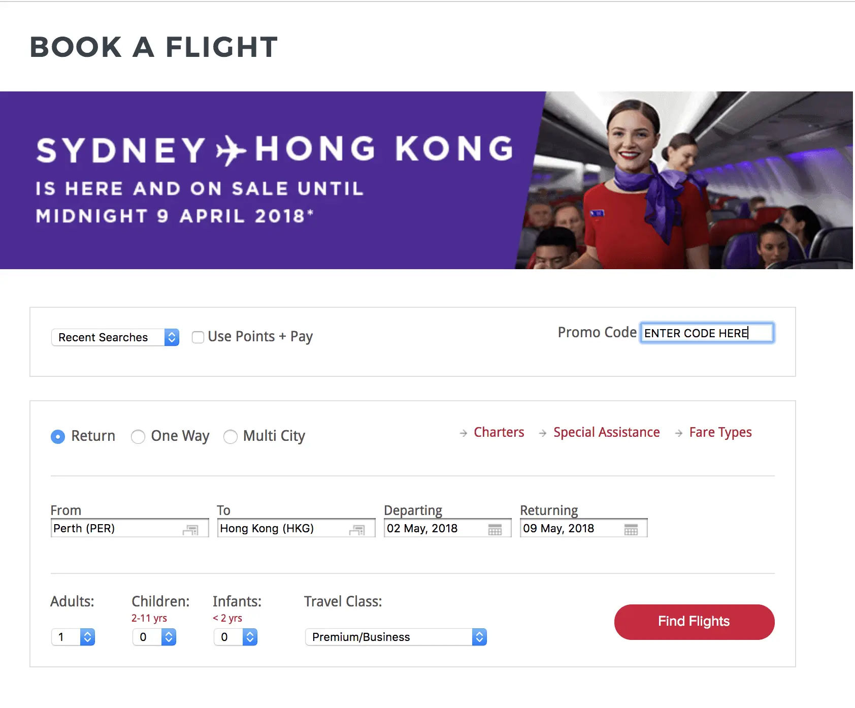 Virgin Australia The Business Sydney To Hong Kong