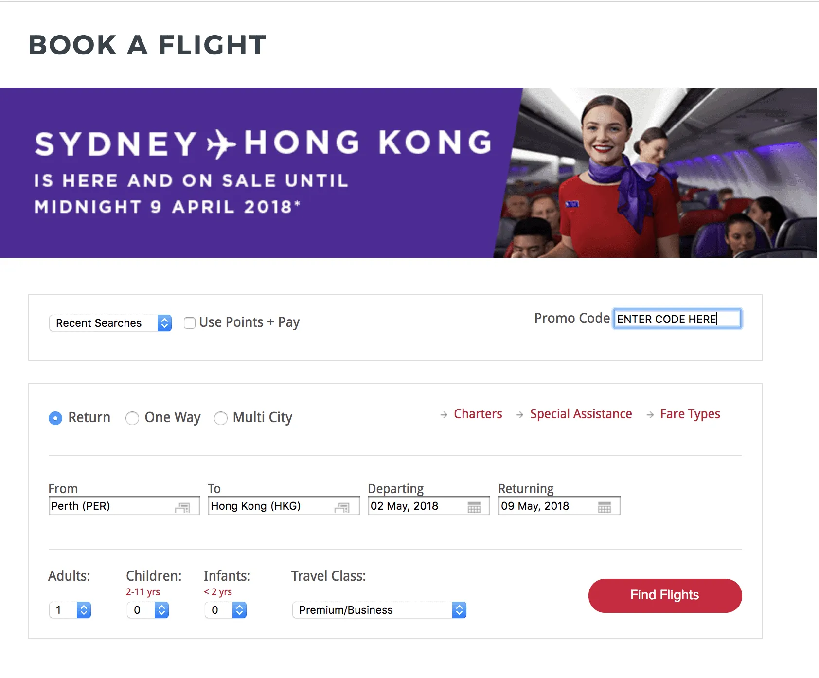 Virgin Australia The Business Sydney To Hong Kong