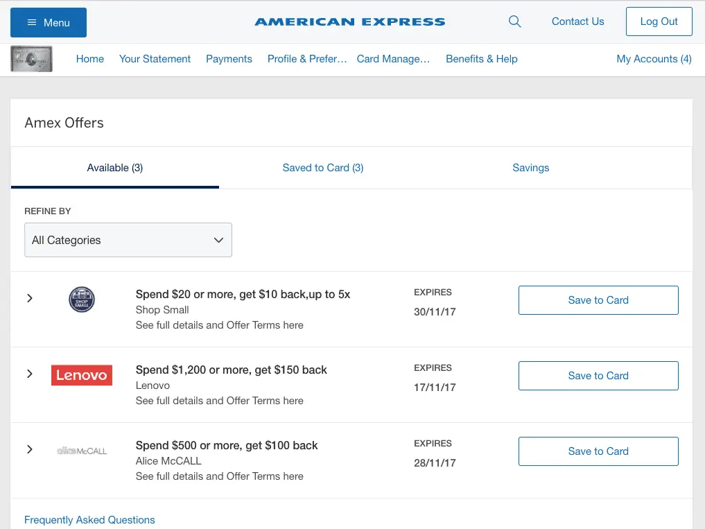 Amex Shop Small American Express offers