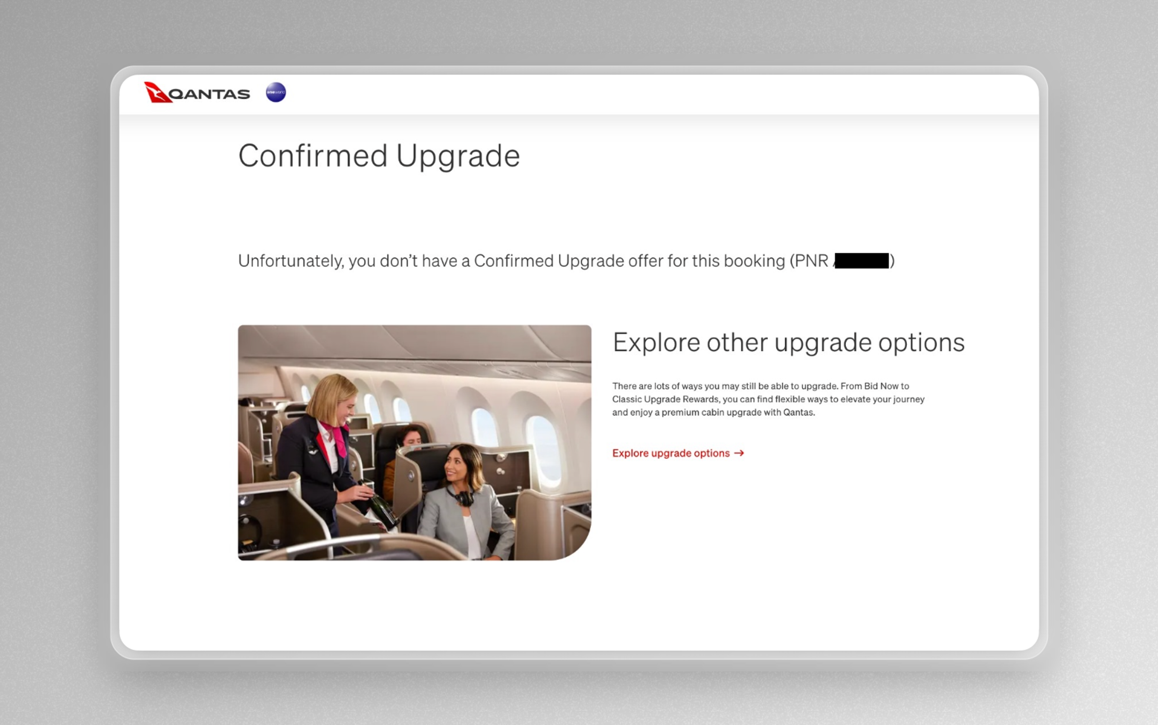 Qantas Confirmed Upgrades