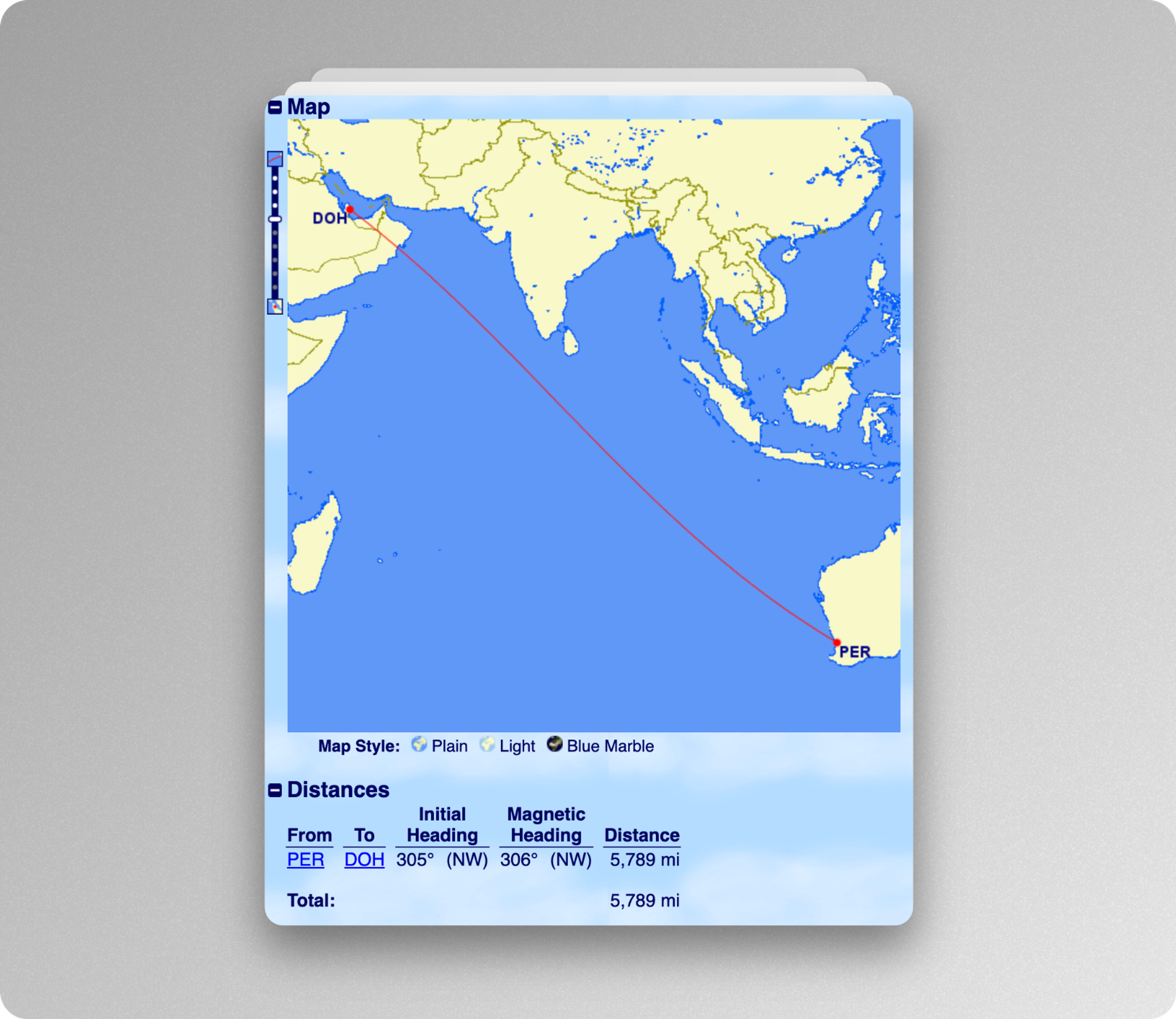 qantas award chart