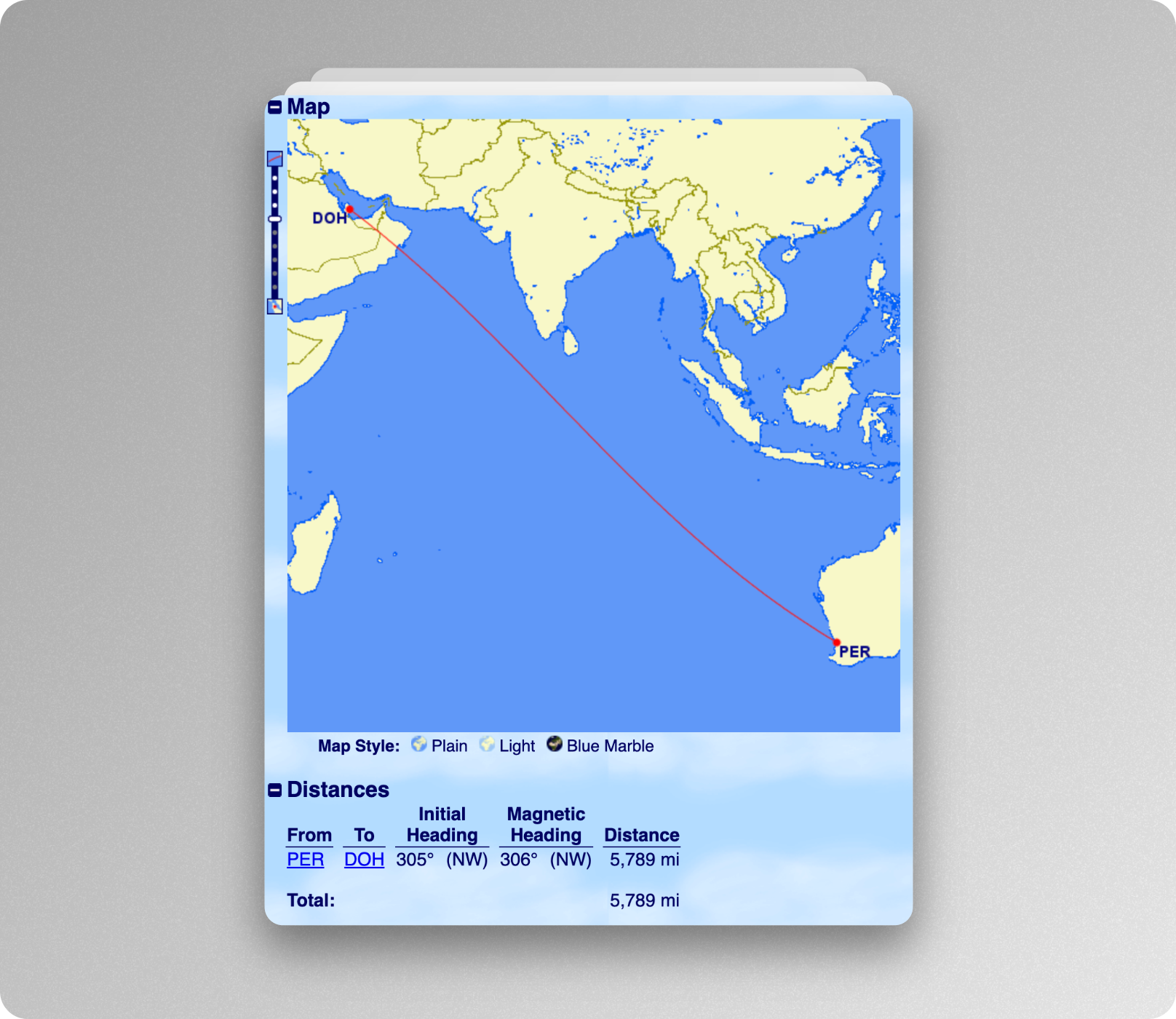 qantas award chart