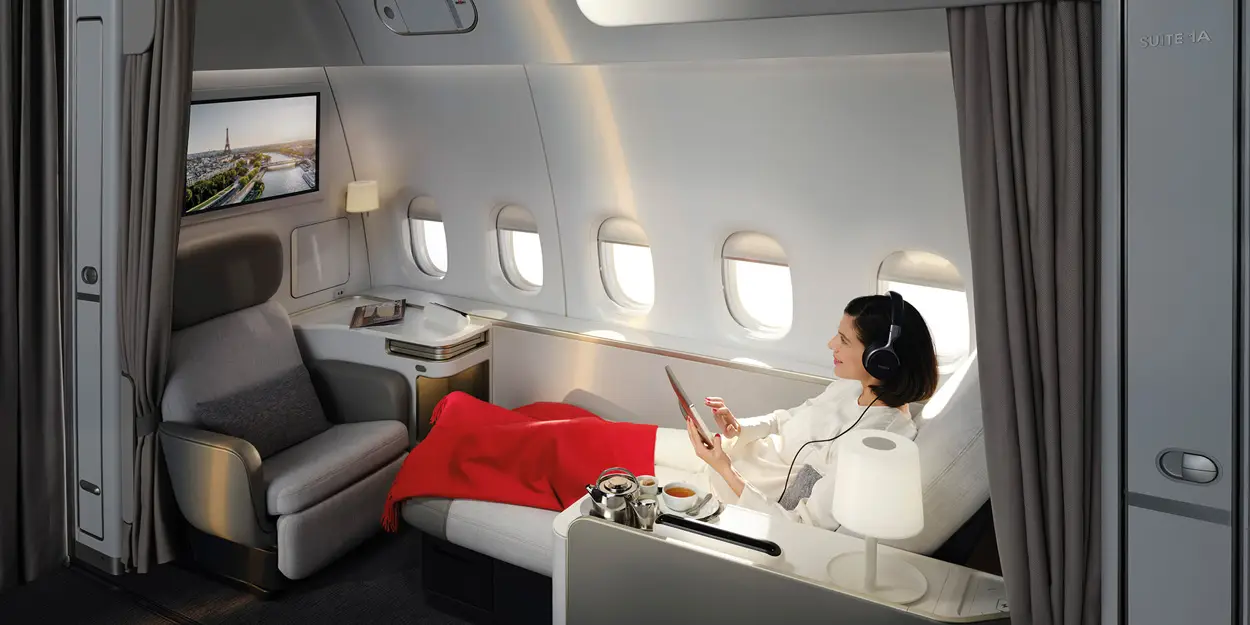 air france first class chaise lounge