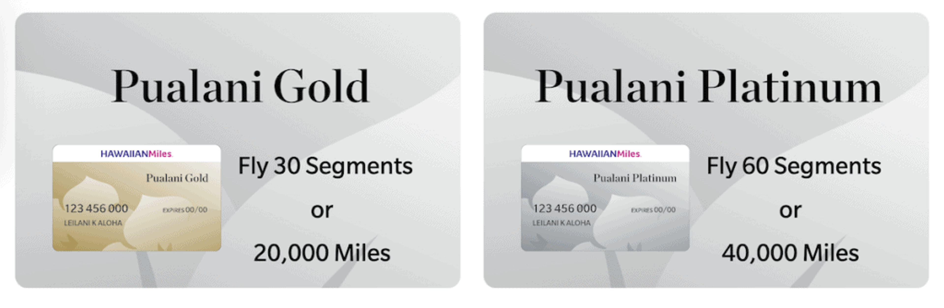 Pualani Gold and Pualani Platinum 