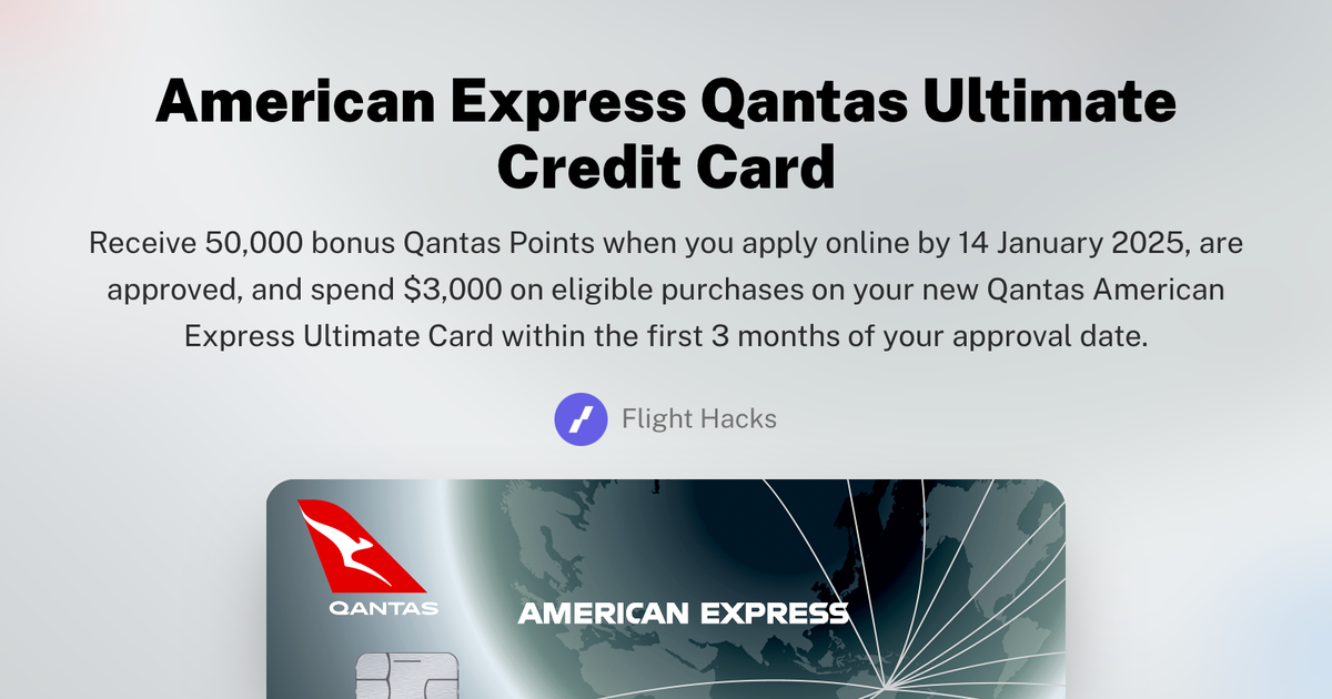 Amex Qantas Ultimate Credit Card - 10,000 Bonus QF Points