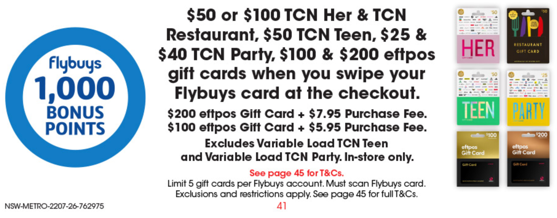 Coles bonus offer on gift cards