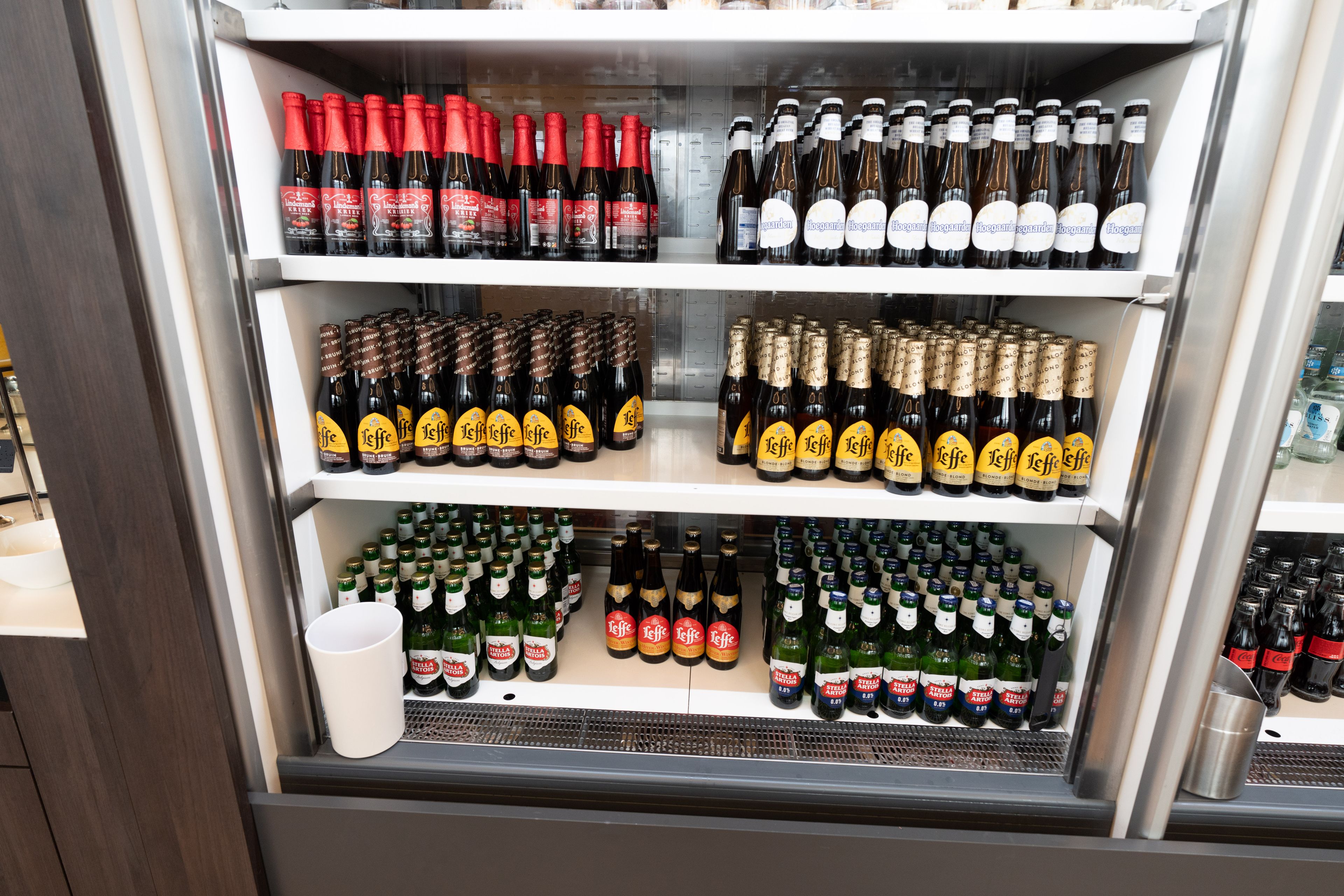 The View Lounge by Brussels Airport beer fridge