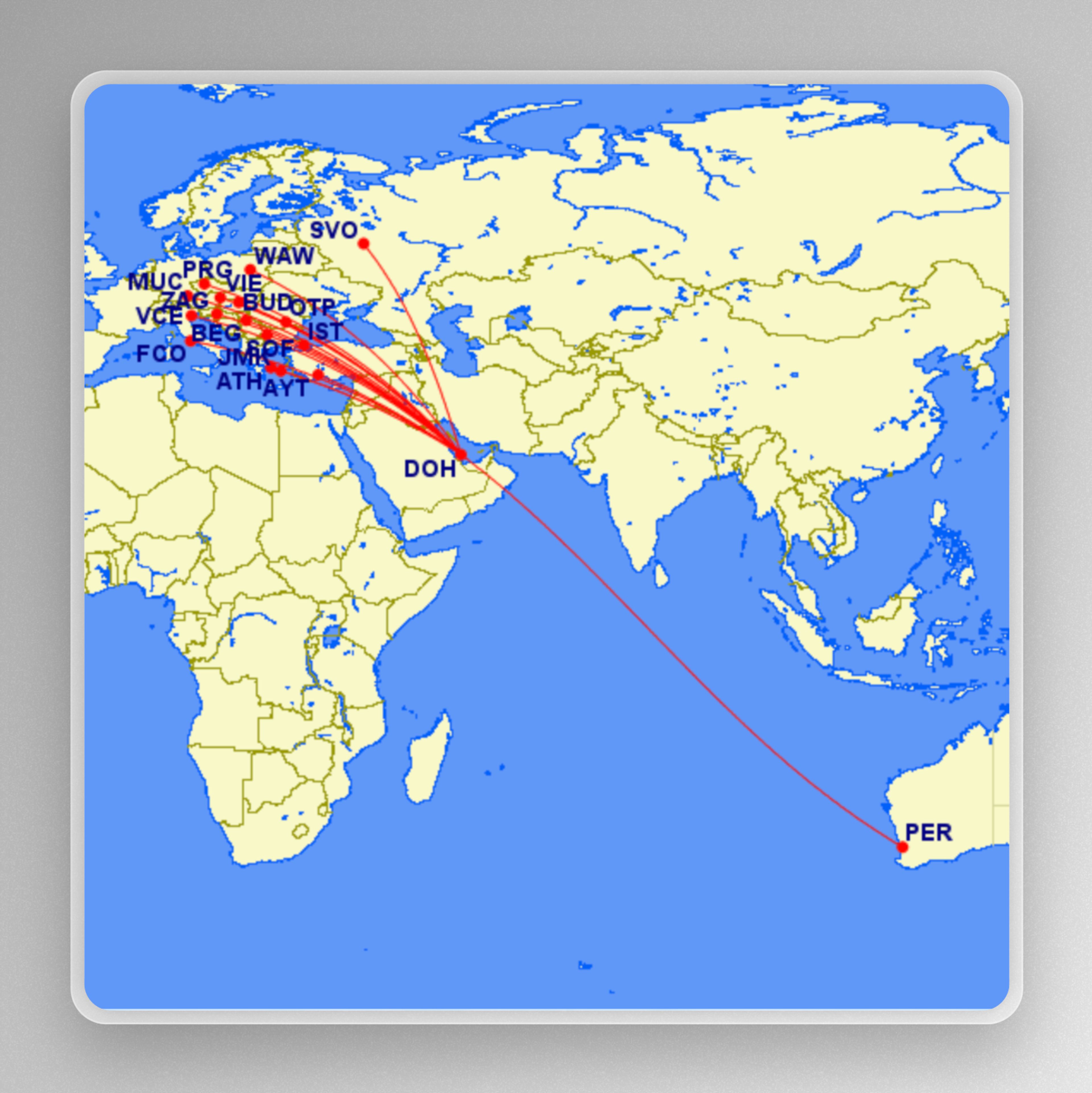 Velocity Frequent Flyer Qatar Airways sweet spots