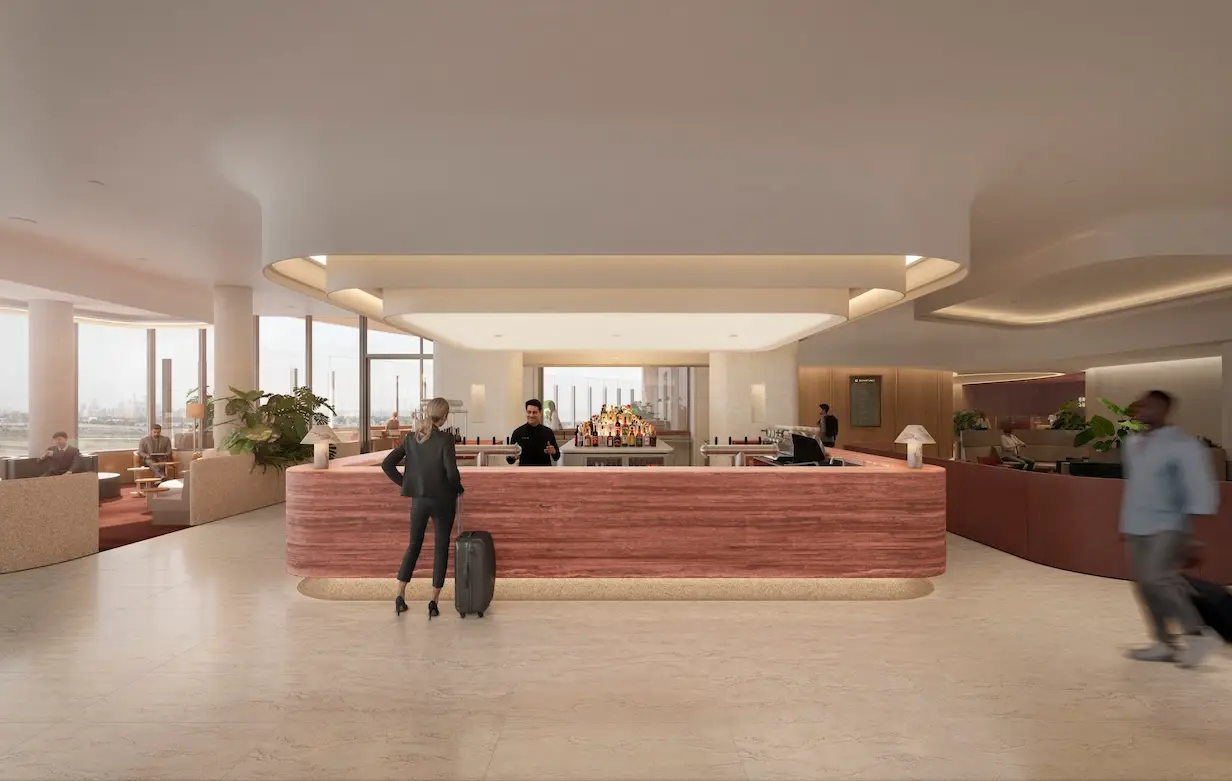 Concept render of Qantas’ new Sydney International Business Lounge