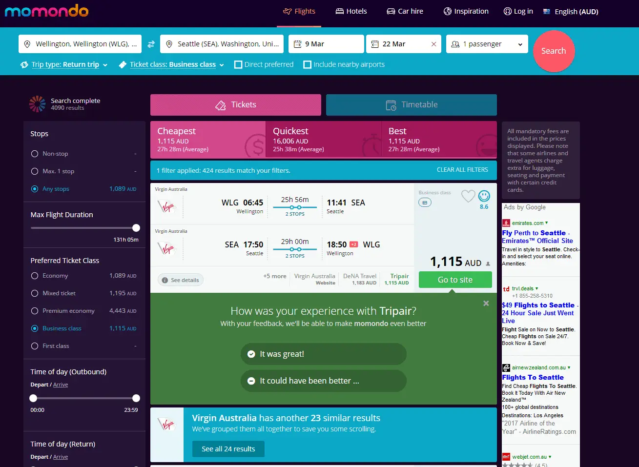 Act Now Error Fare Business Class To US Flights