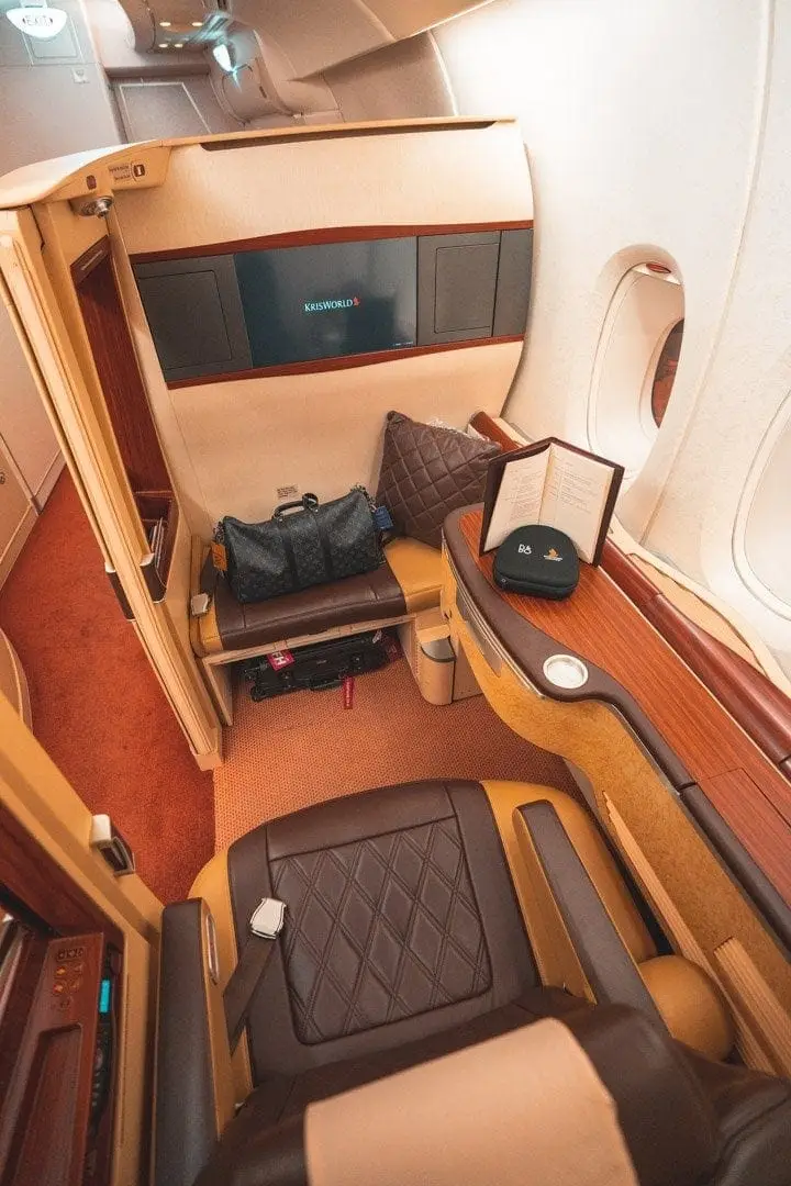 Fly Singapore Airlines First Class Australia to Paris Bed