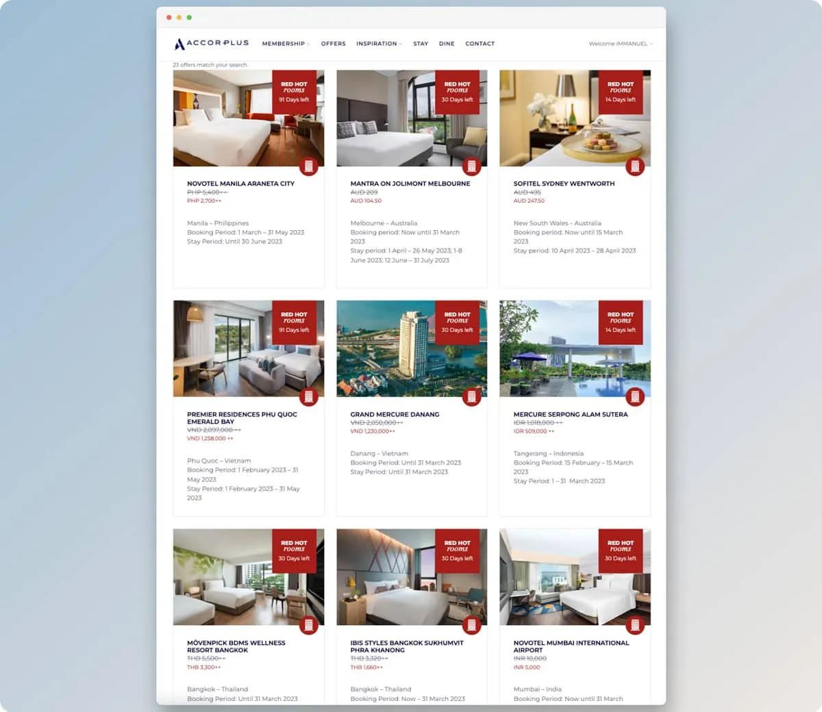 Accor Plus Red Hot Rooms