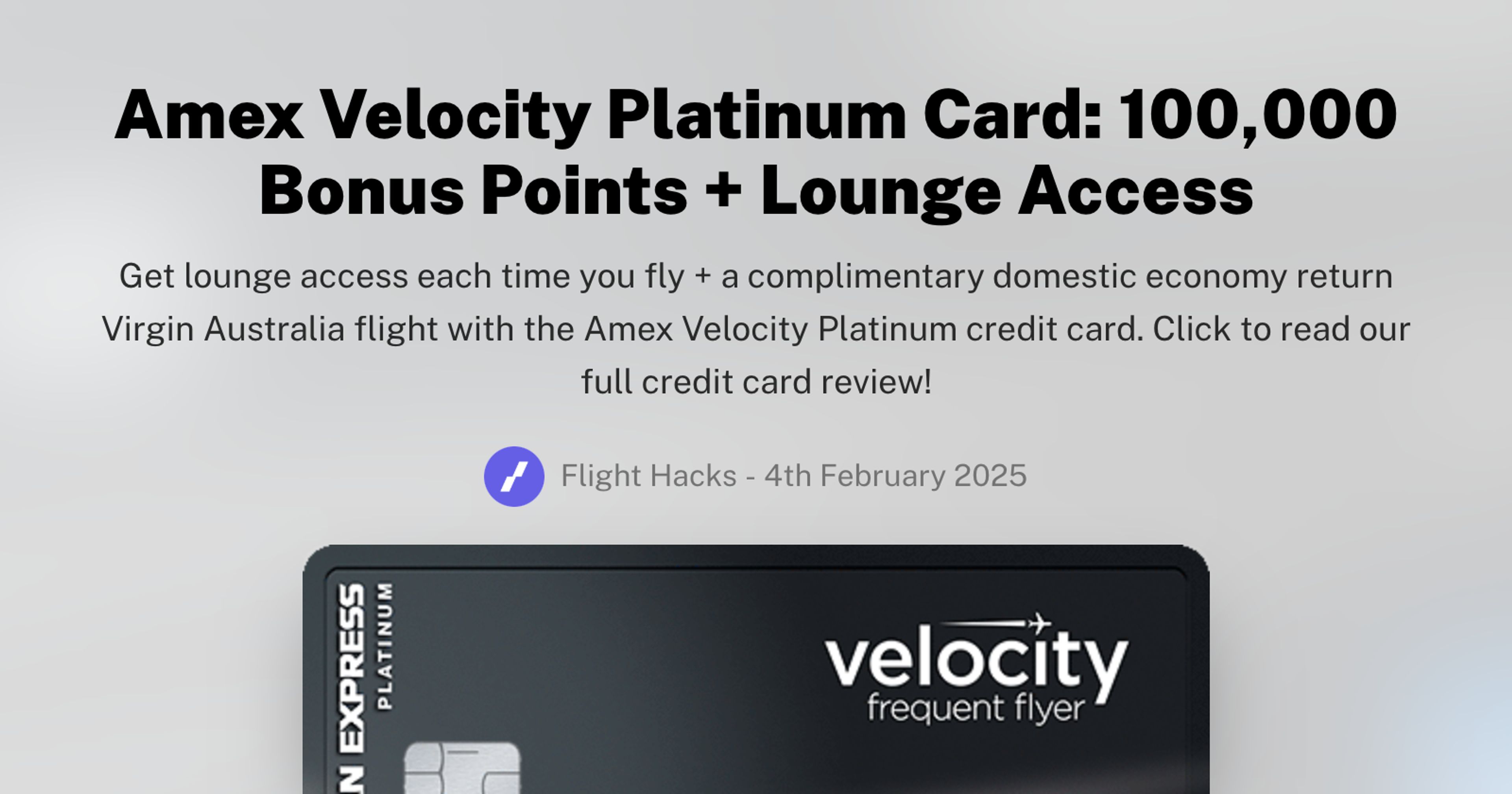 American Express Velocity Platinum