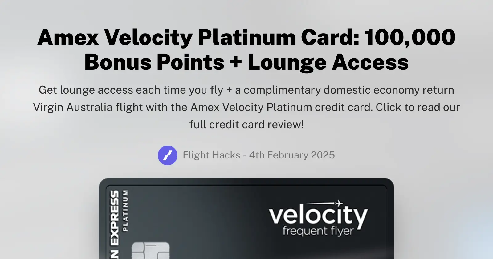 American Express Velocity Platinum