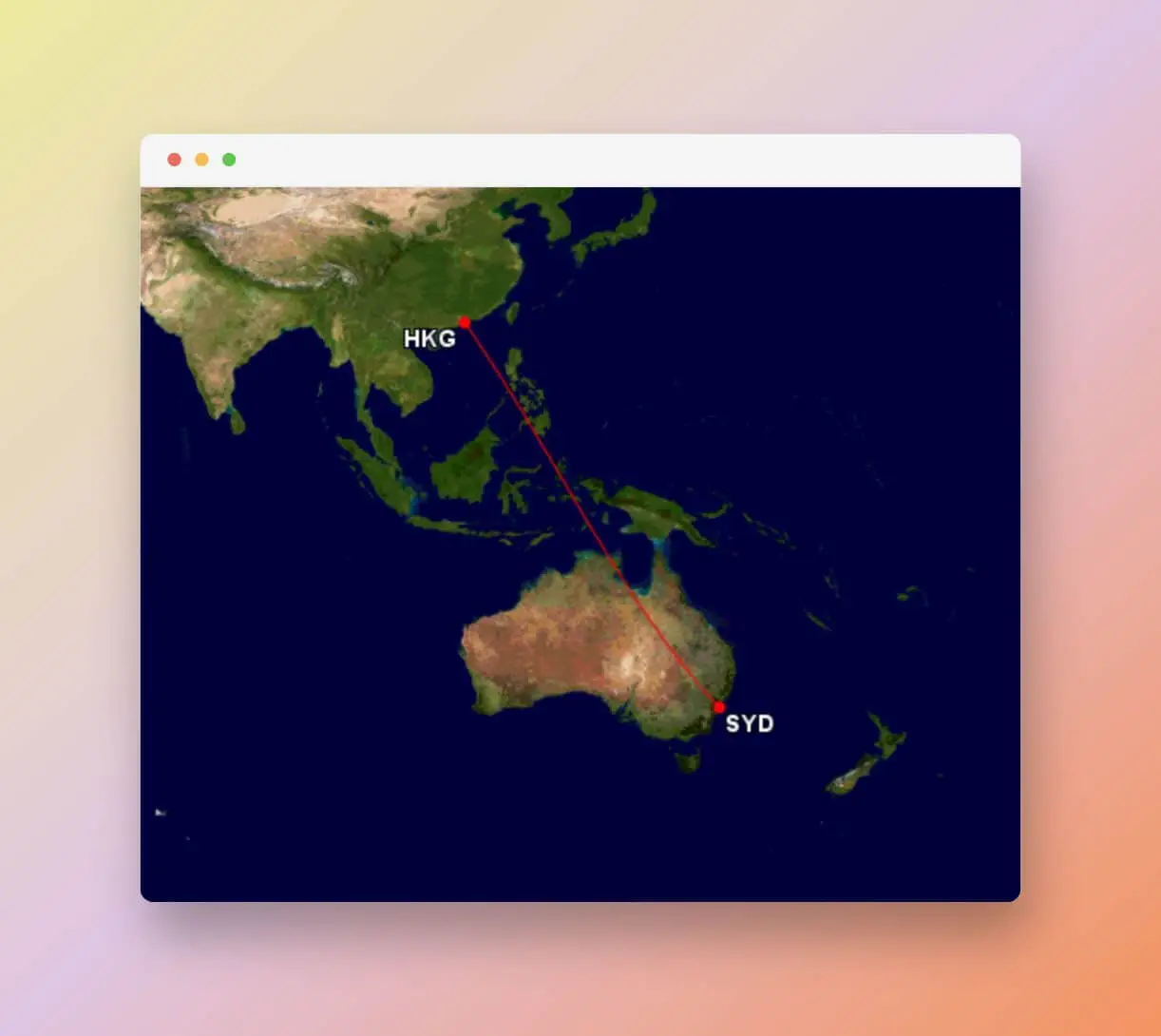 Sydney to Hong Kong