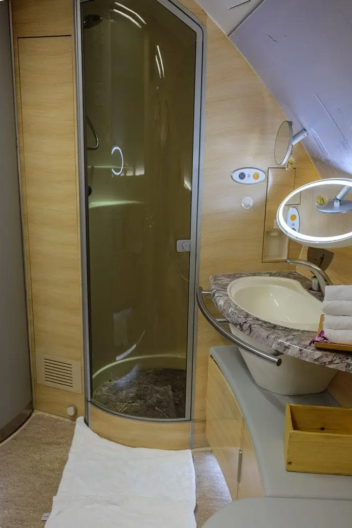 Emirates A380 first class shower