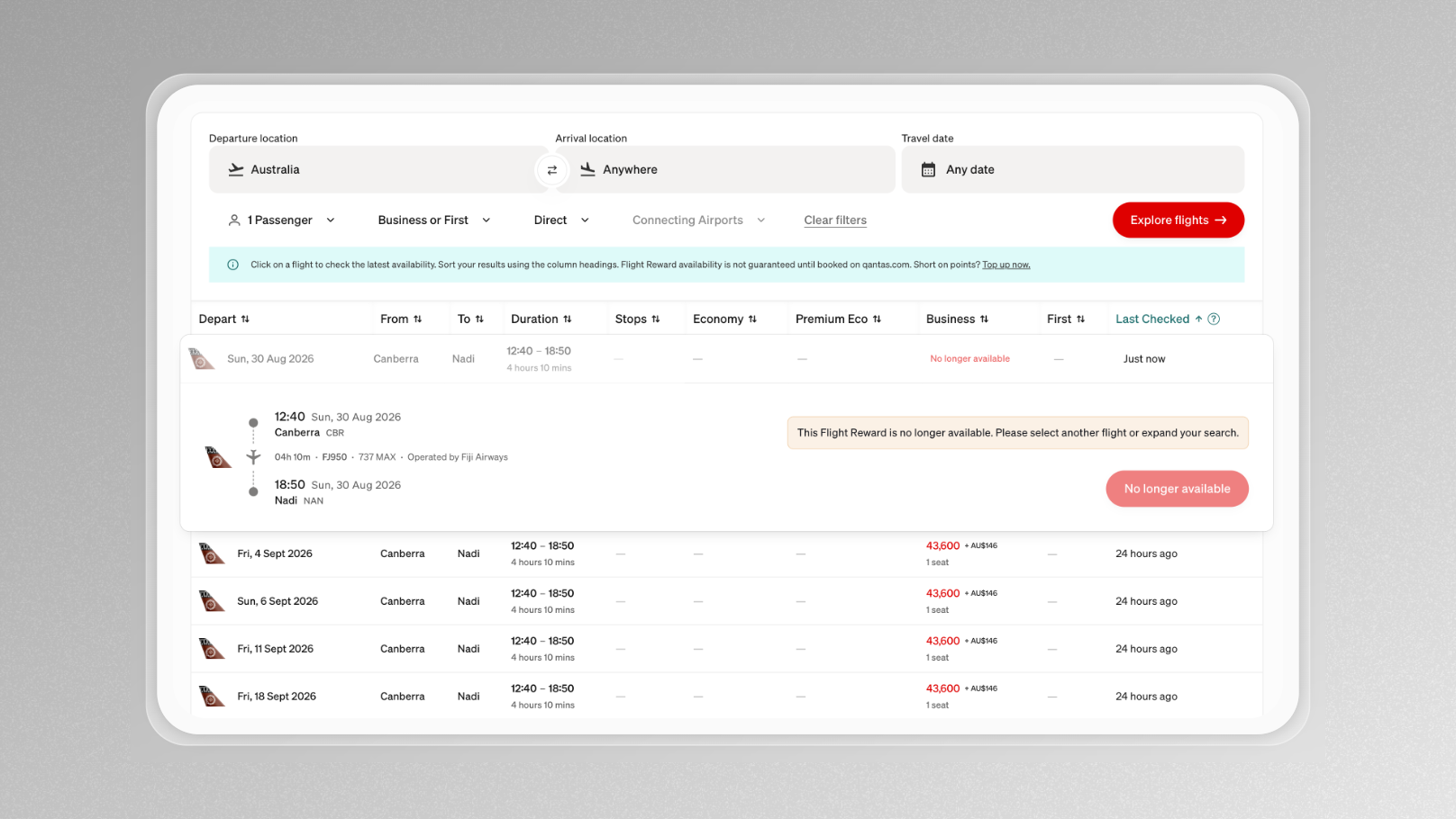 Qantas Partner Airline Reward Seats Vanish In Website Glitch