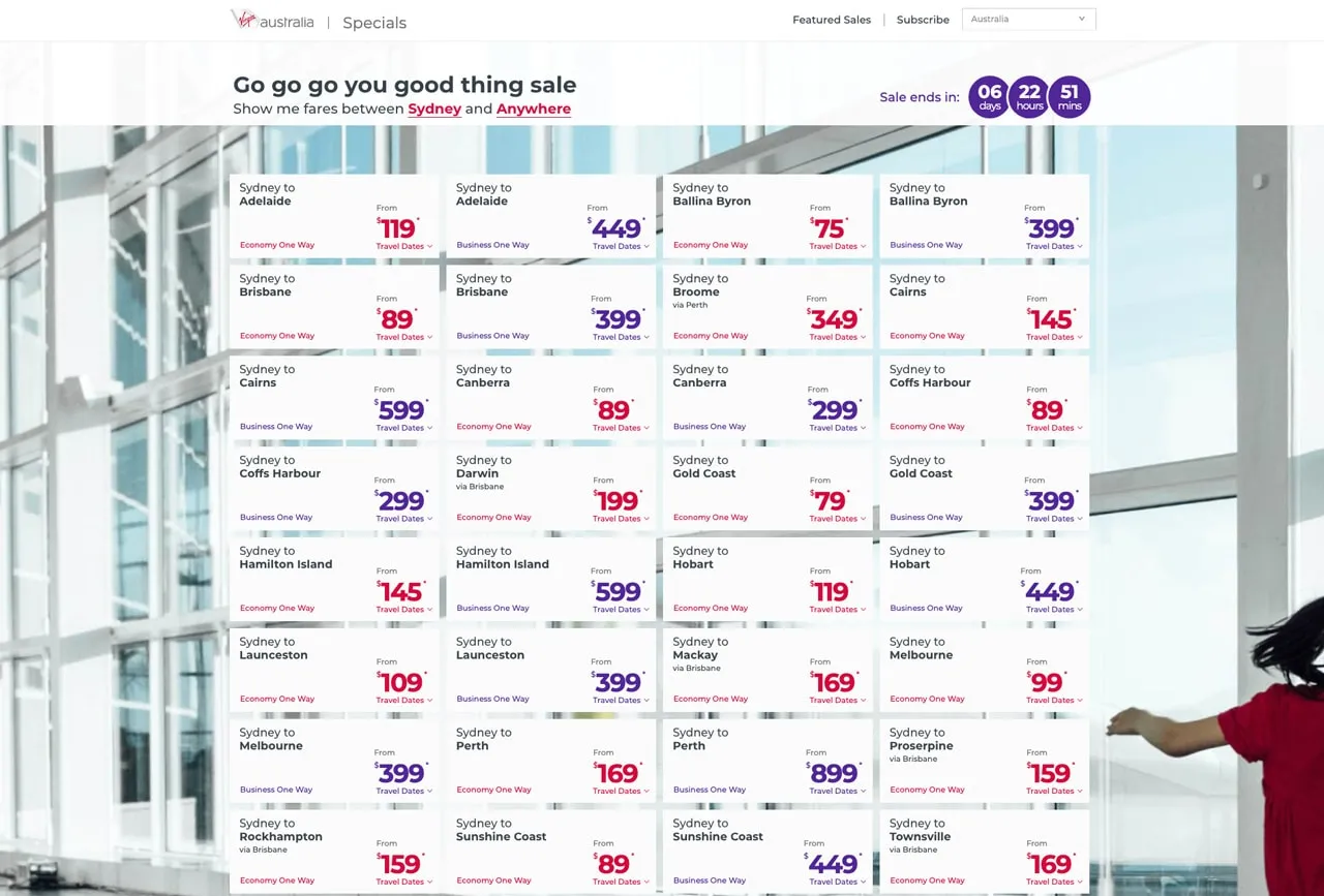 Virgin Australia Launches Sale With Flights From $75 Promo