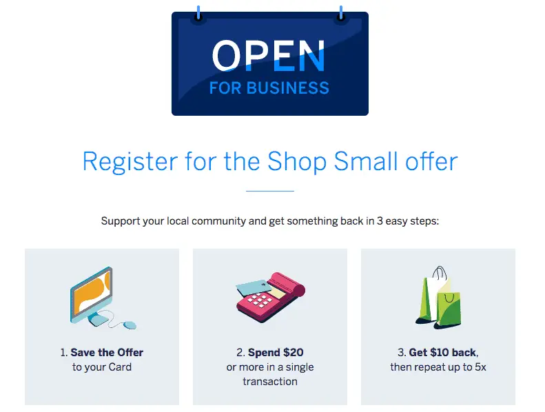 Amex Shop Small offer