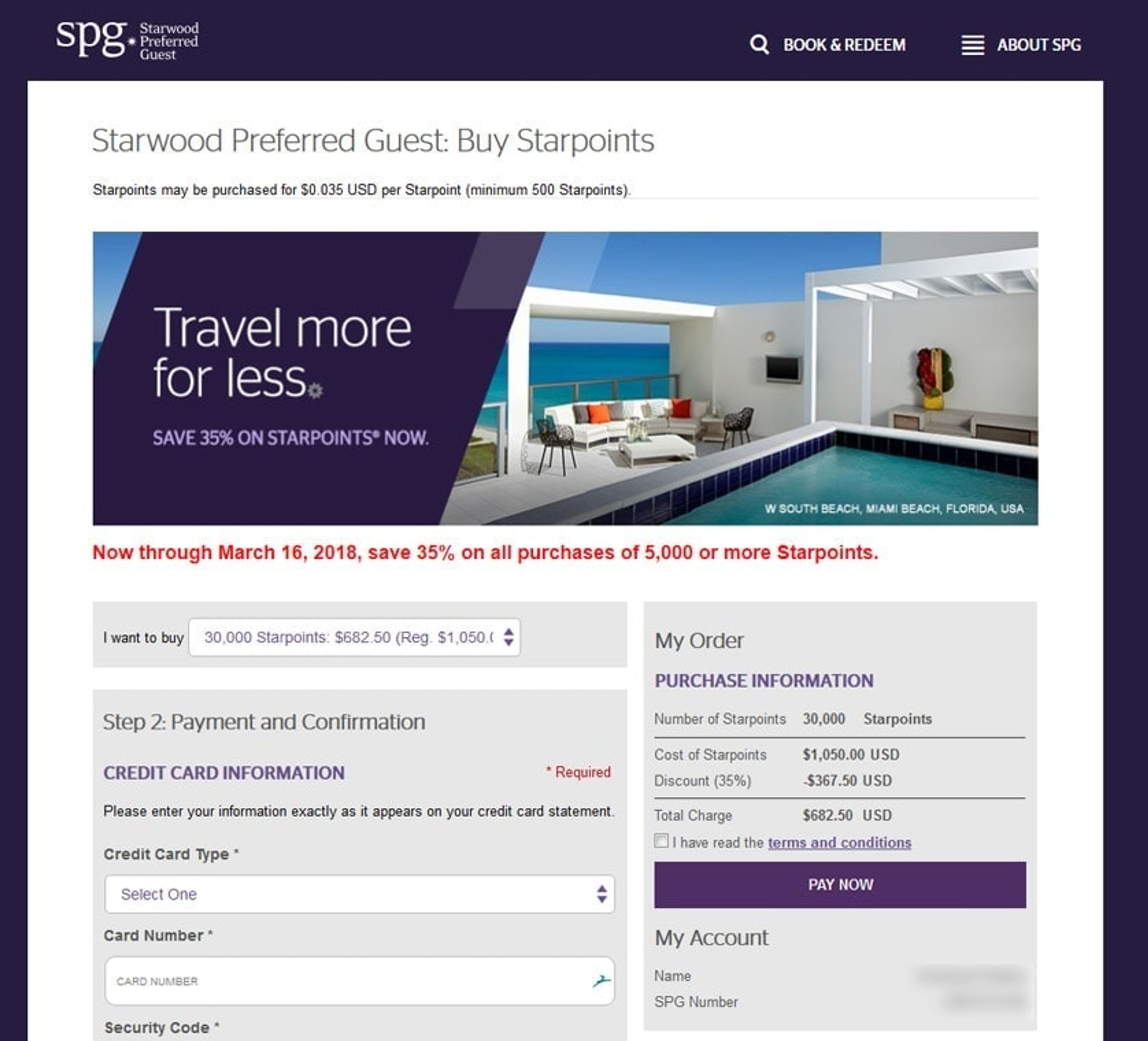 How to buy SPG Starpoints Point Sale