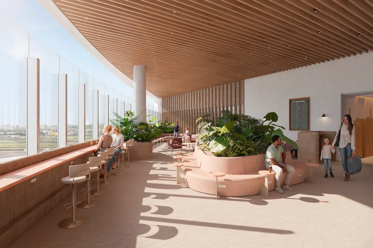 Concept render of Qantas’ new Sydney International Business Lounge