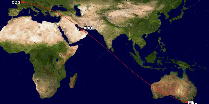 Best Ways To Use 200k Points CDG to AUH to Mel