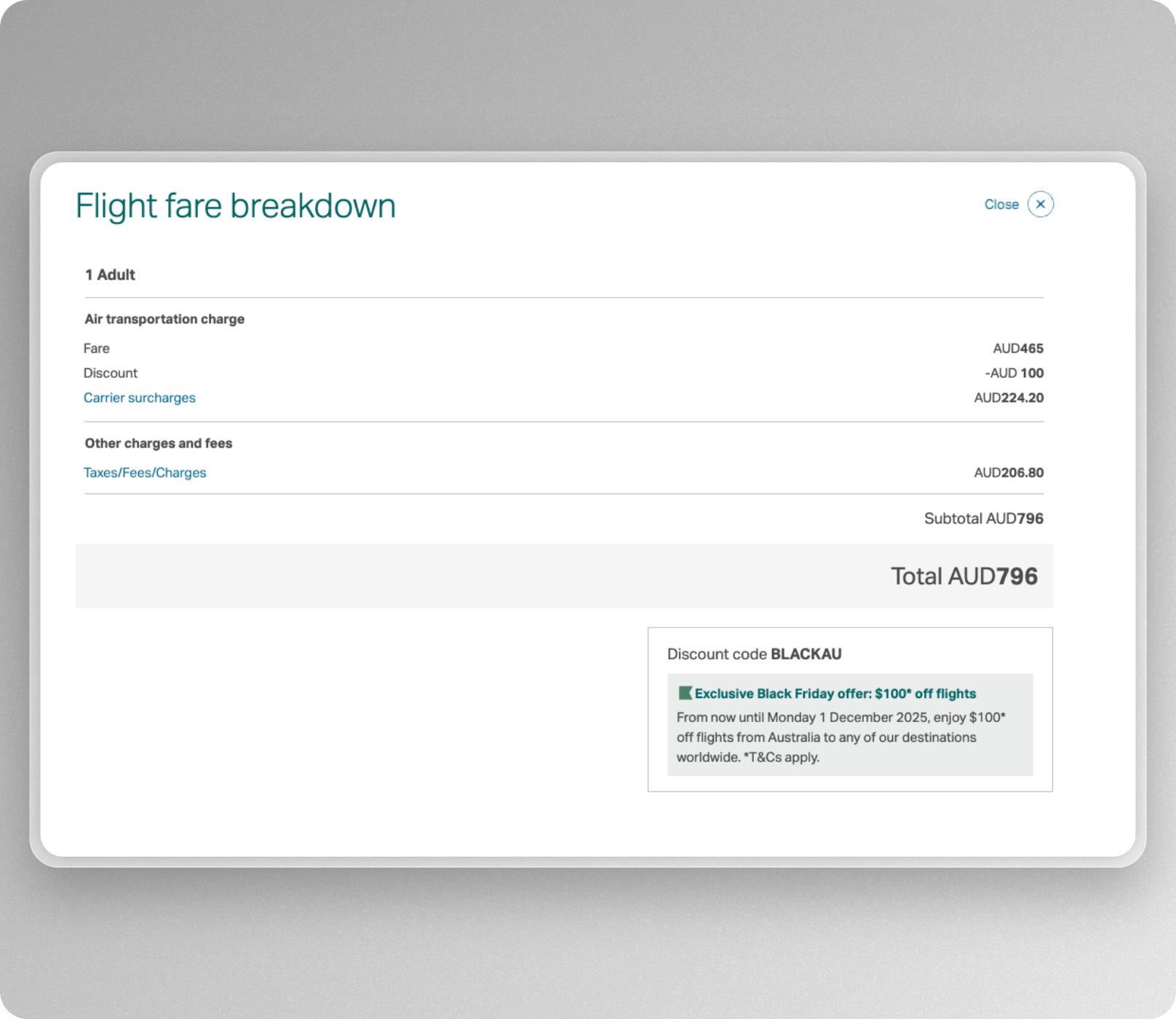 cathay pacific price after discount