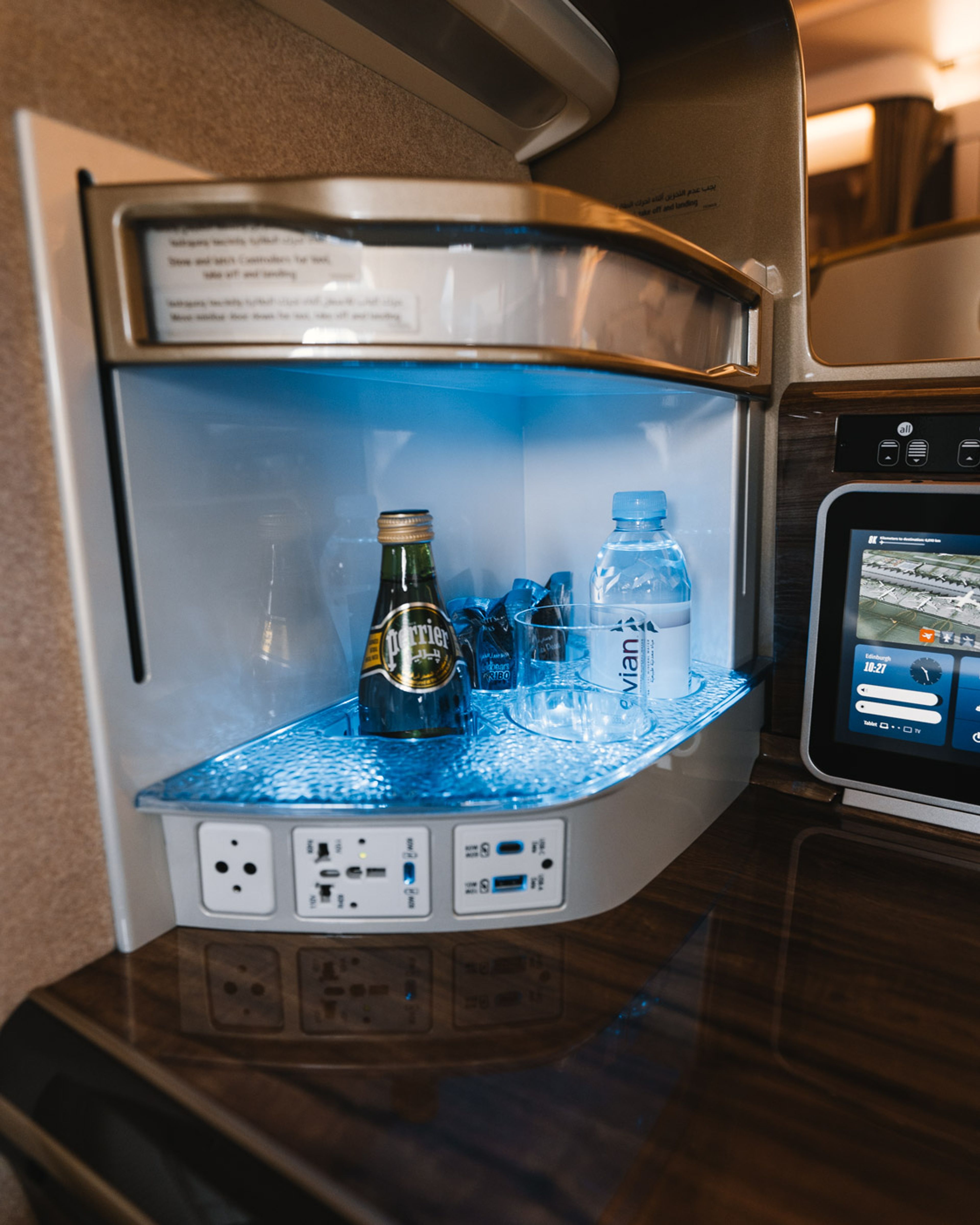 Emirates business class mini bar