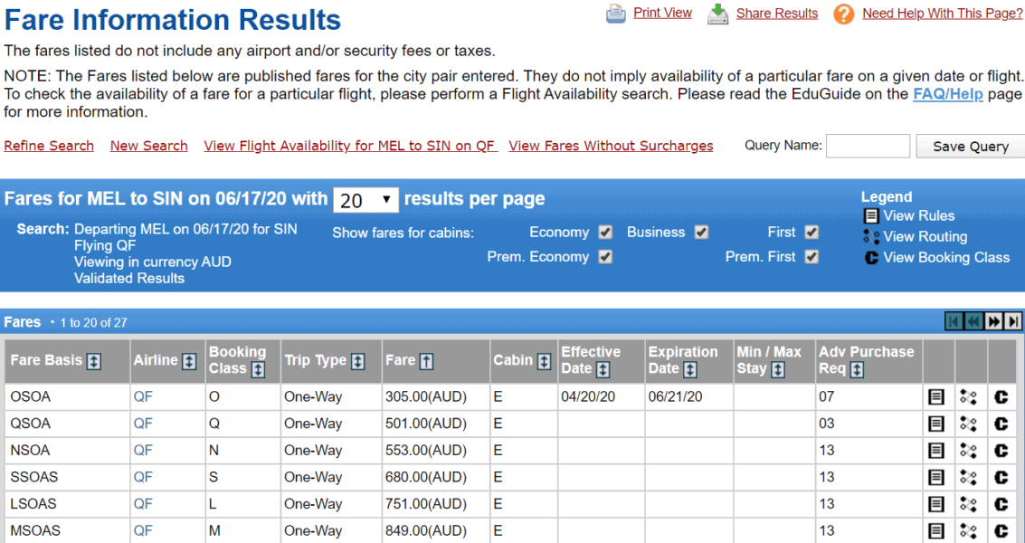 Ultimate Guide: ExpertFlyer Fare Information