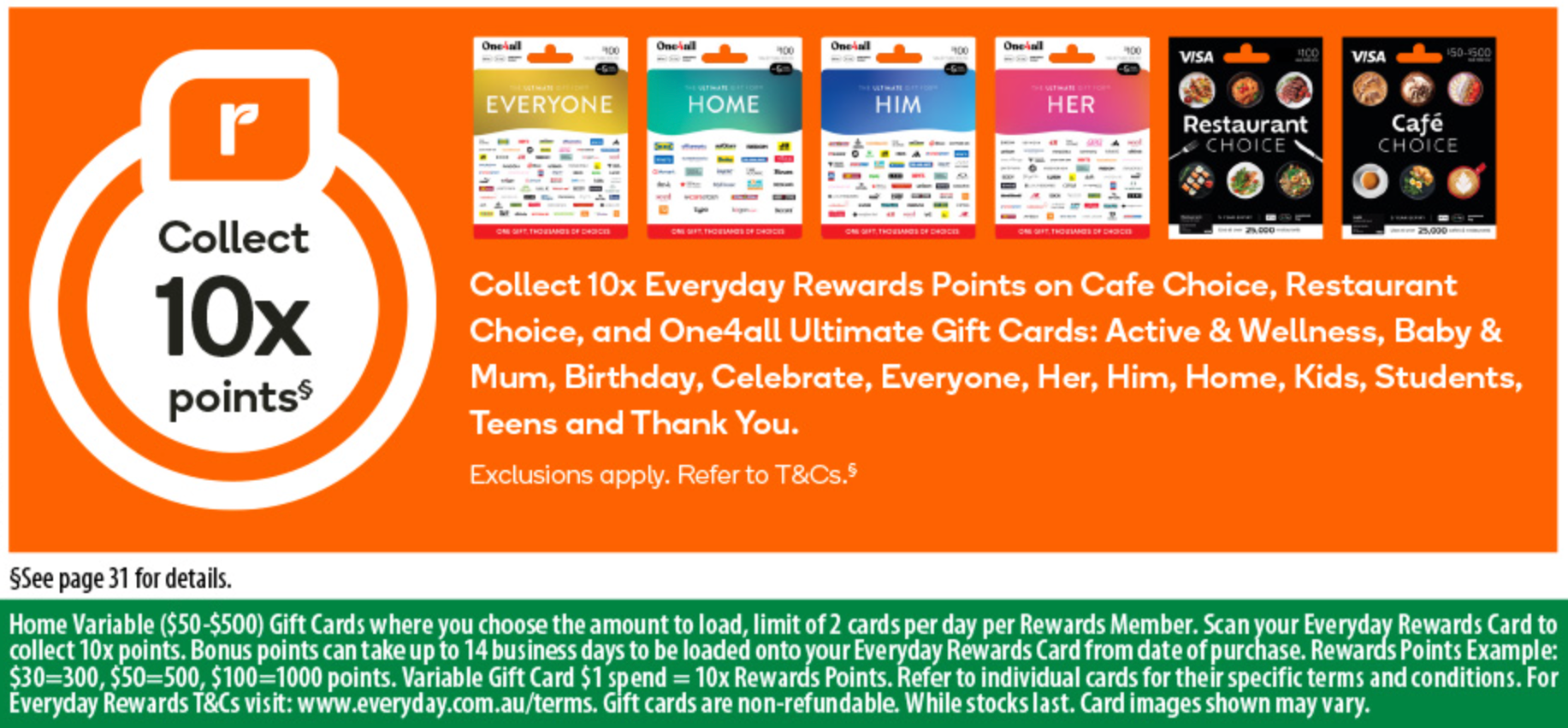 Woolworths bonus offer on gift cards