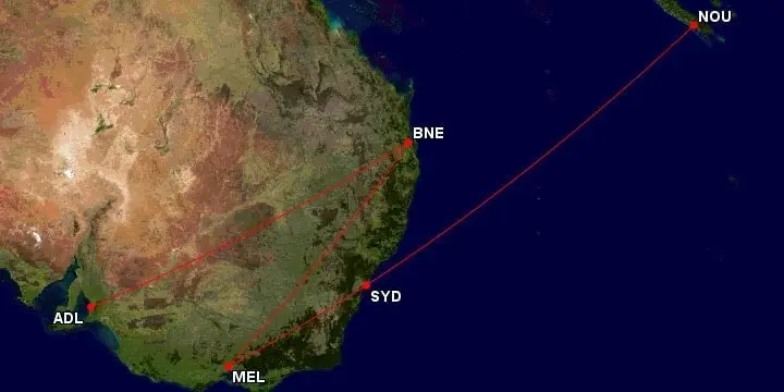 Ultimate Guide: ExpertFlyer Adelaide-Brisbane-Melbourne-Sydney-Noumea 