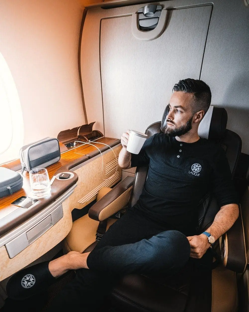 Fly Singapore Airlines First Class Australia to Paris Coffee