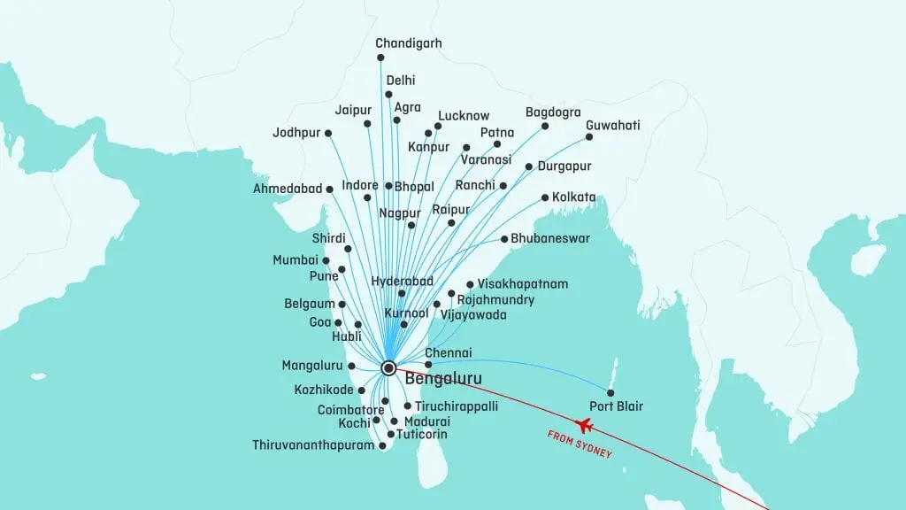 Qantas Indigo Bengaluru Routes