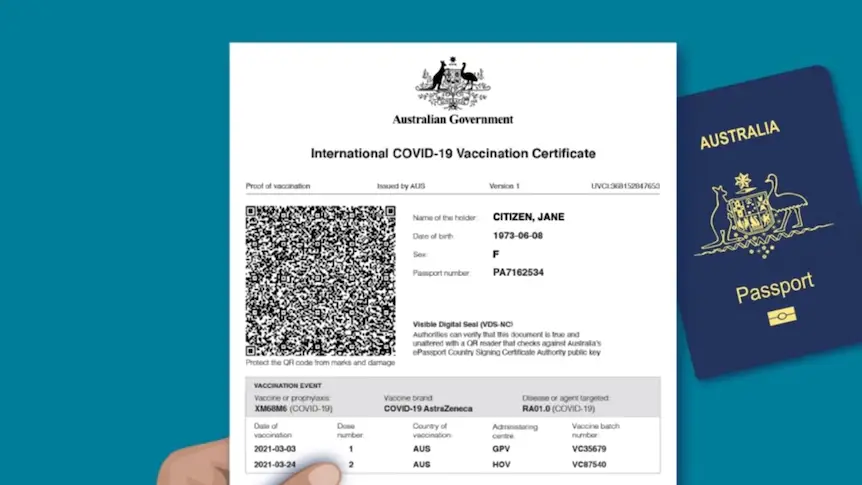 Australian travel certificate