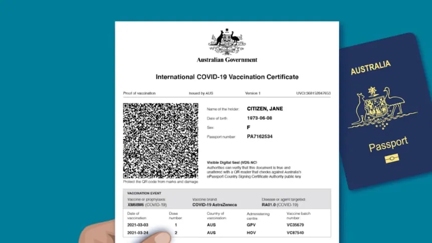 Australian travel certificate