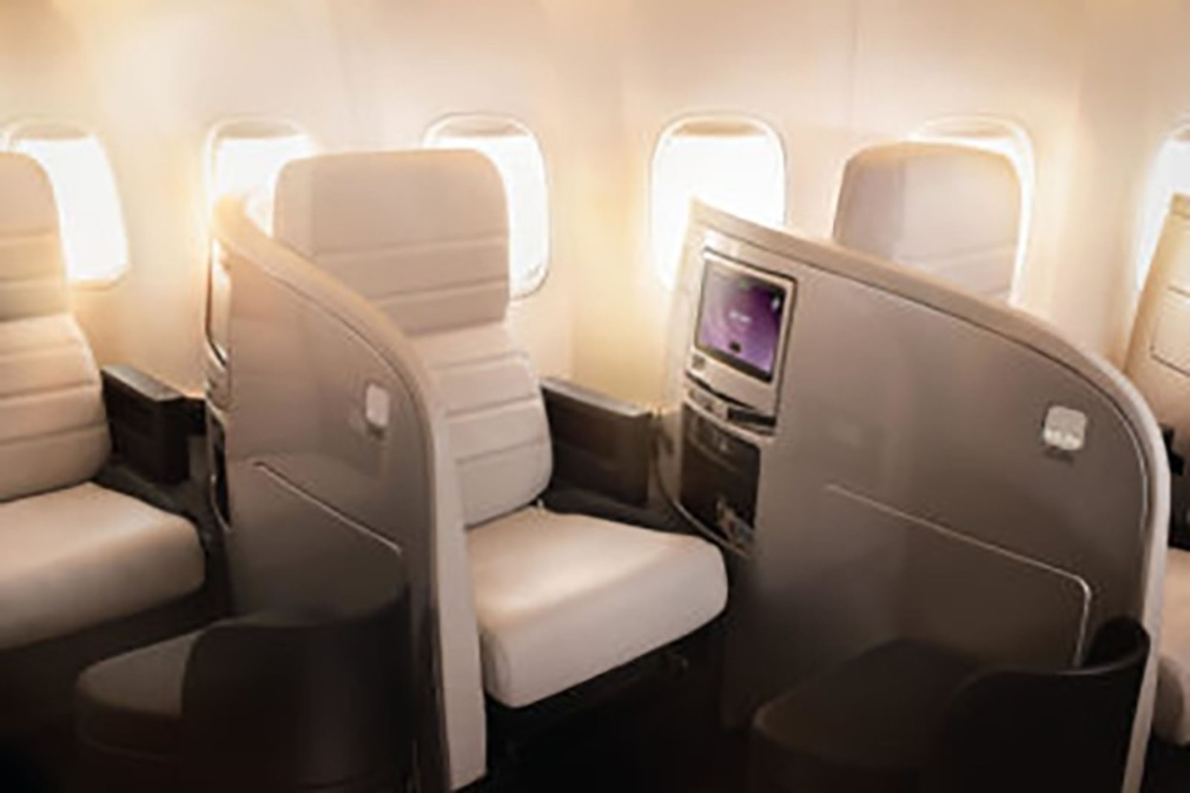 Boeing 787-9 Dreamliner business class seating.