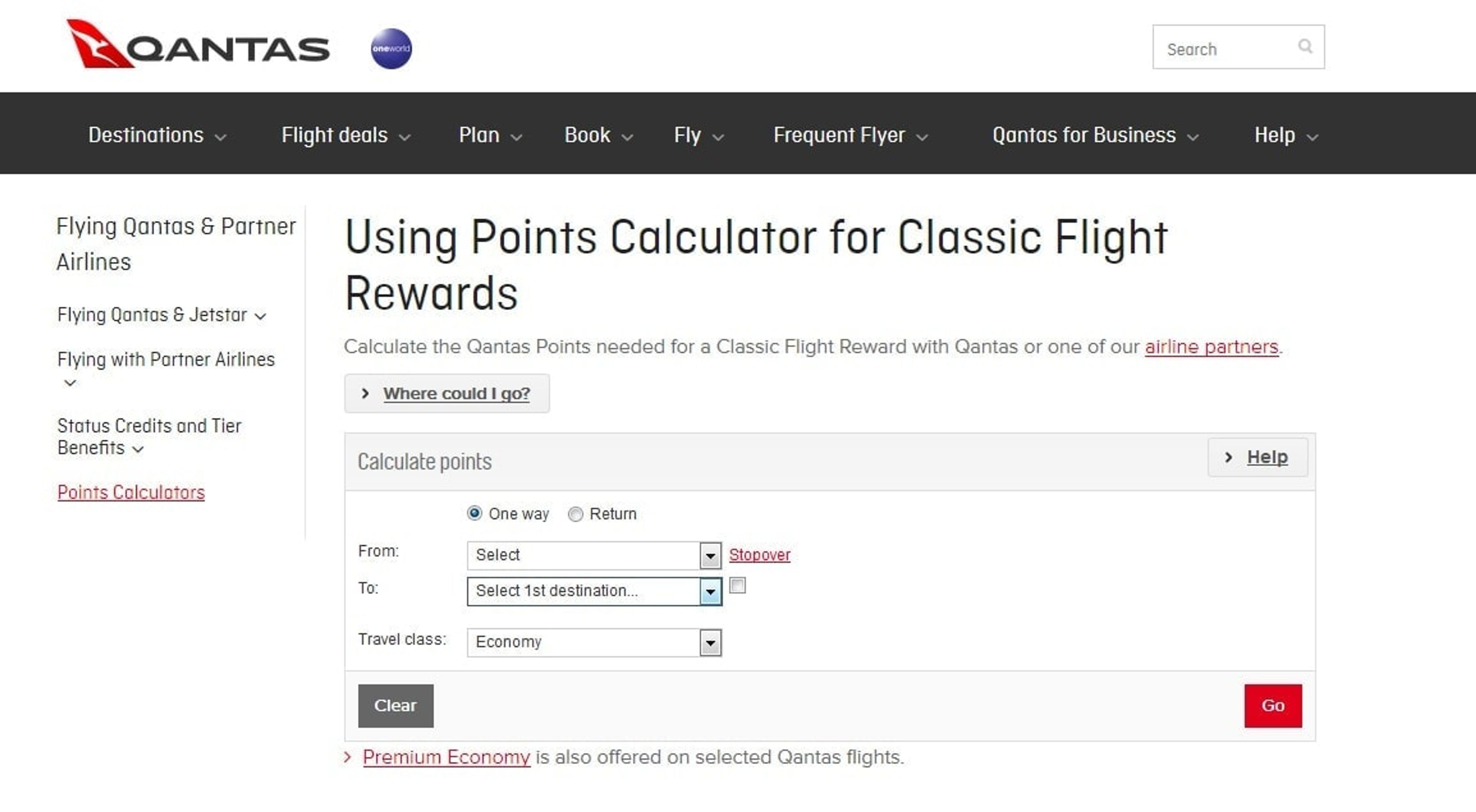 Qantas Calculator