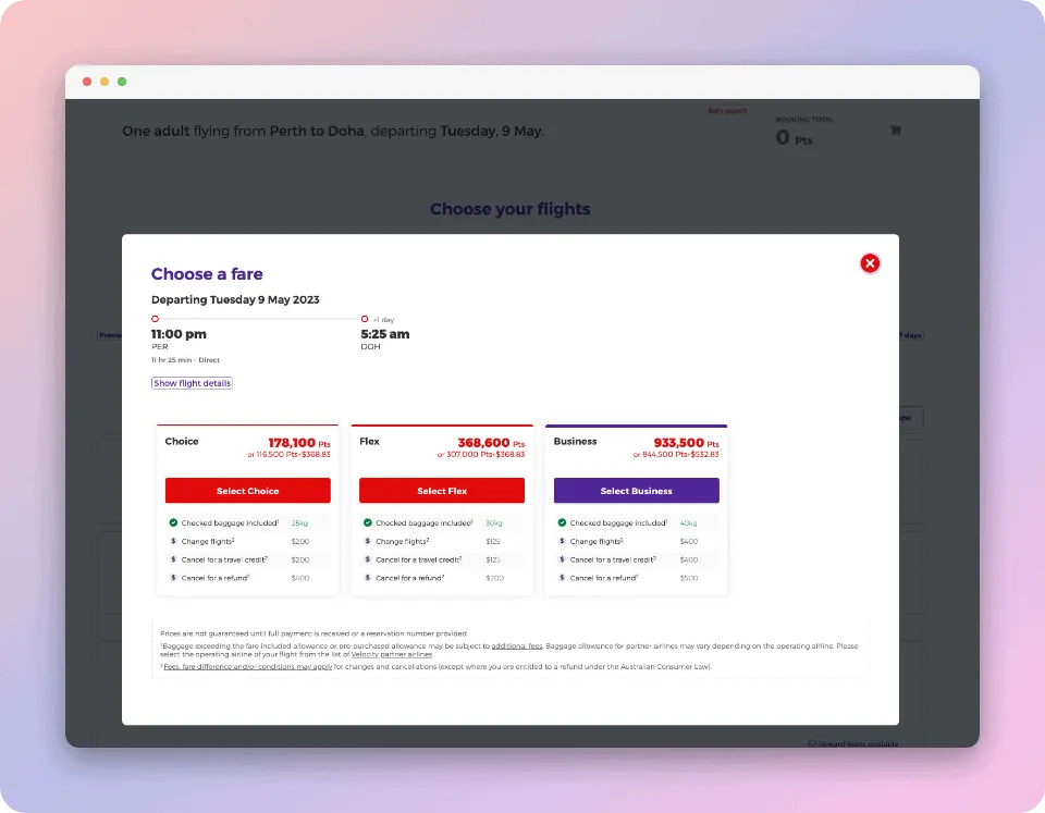 How to Book Qatar Airways With Velocity Frequent Flyer 1