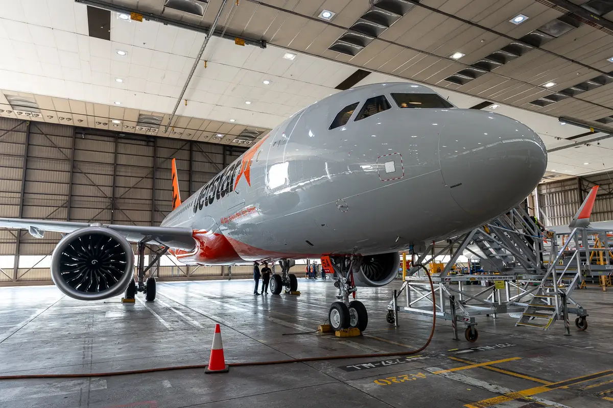 Jetstar A320neo In Melbourne Hanger