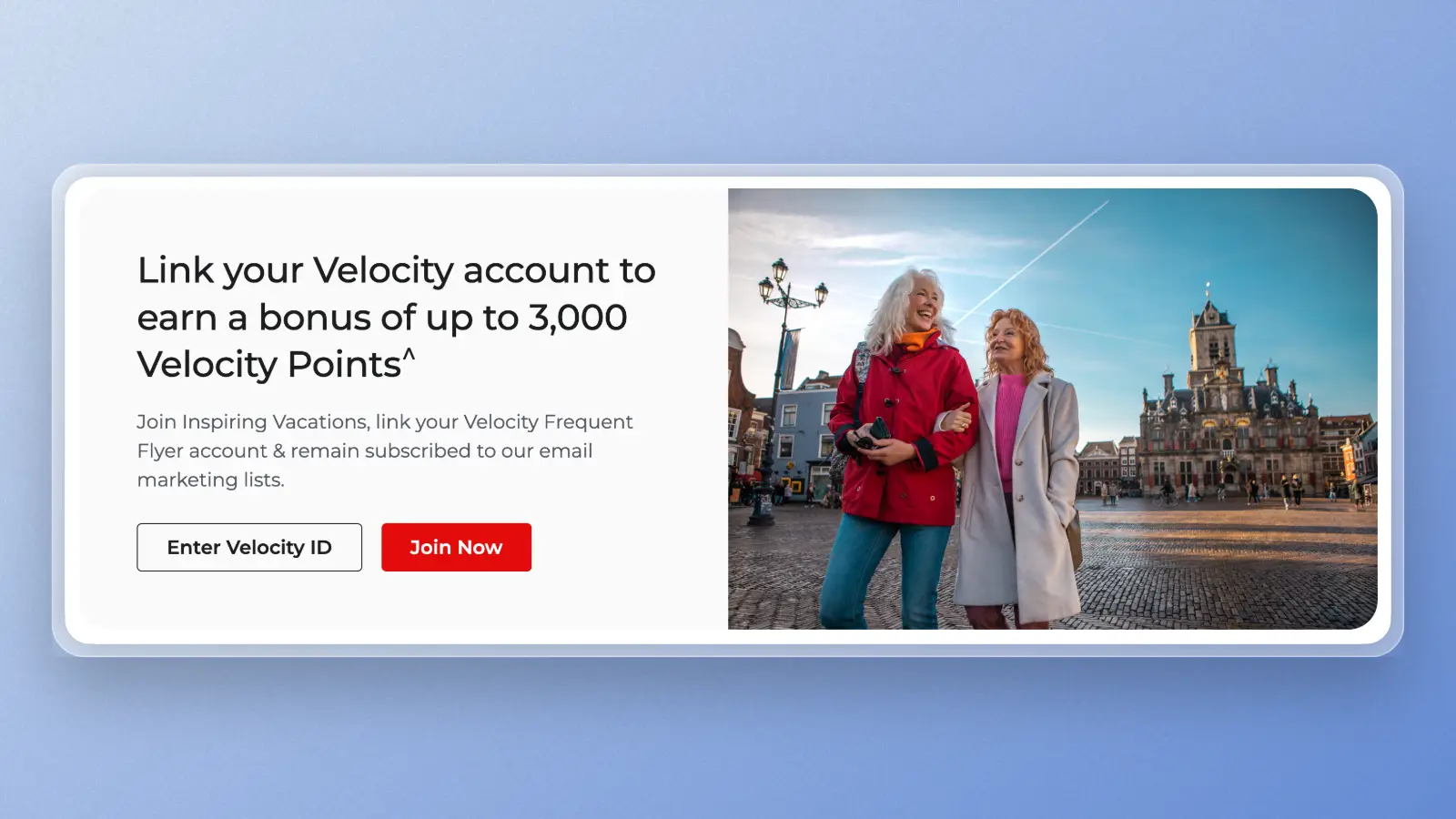 Earn 3,000 Velocity Points with Inspiring Vacations